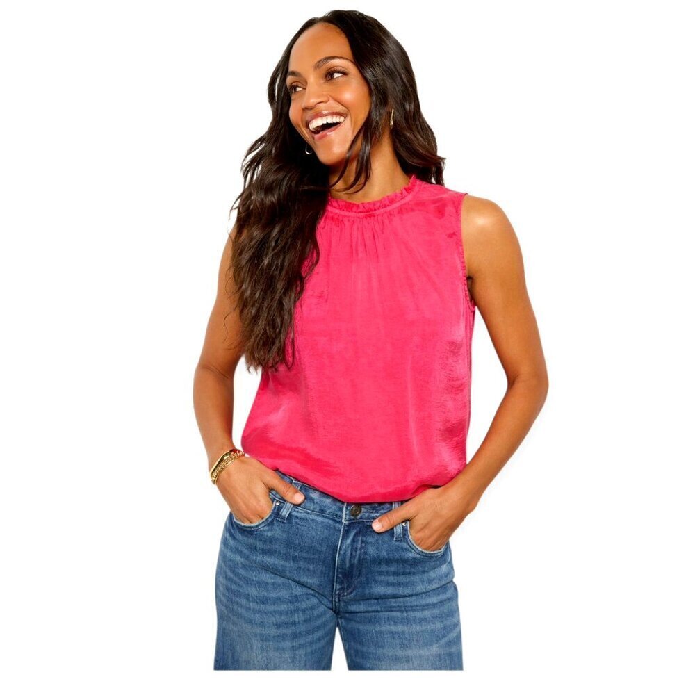 Anthropologie Cloth & Stone Fuchsia Tencel Sleeveless Top Lightweight Women's S